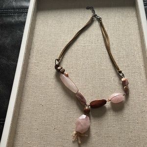 Silpada N1424 Rose Quartz and real pearls, wood, .925 clasp Necklace